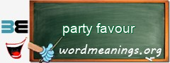 WordMeaning blackboard for party favour
